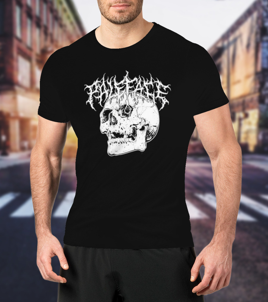 Paleface Skull Art With Gothic Script T-Shirt