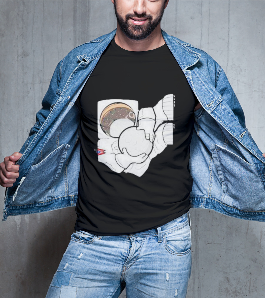 Strange Planet Ohio Moonwalker Cosmic Astronaut Holding Celestial Sphere T-Shirt