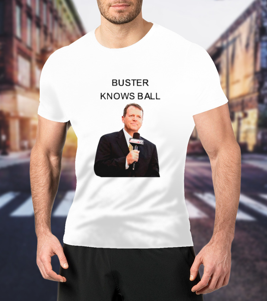 Buster Knows Ball ESPN Microphone T-Shirt