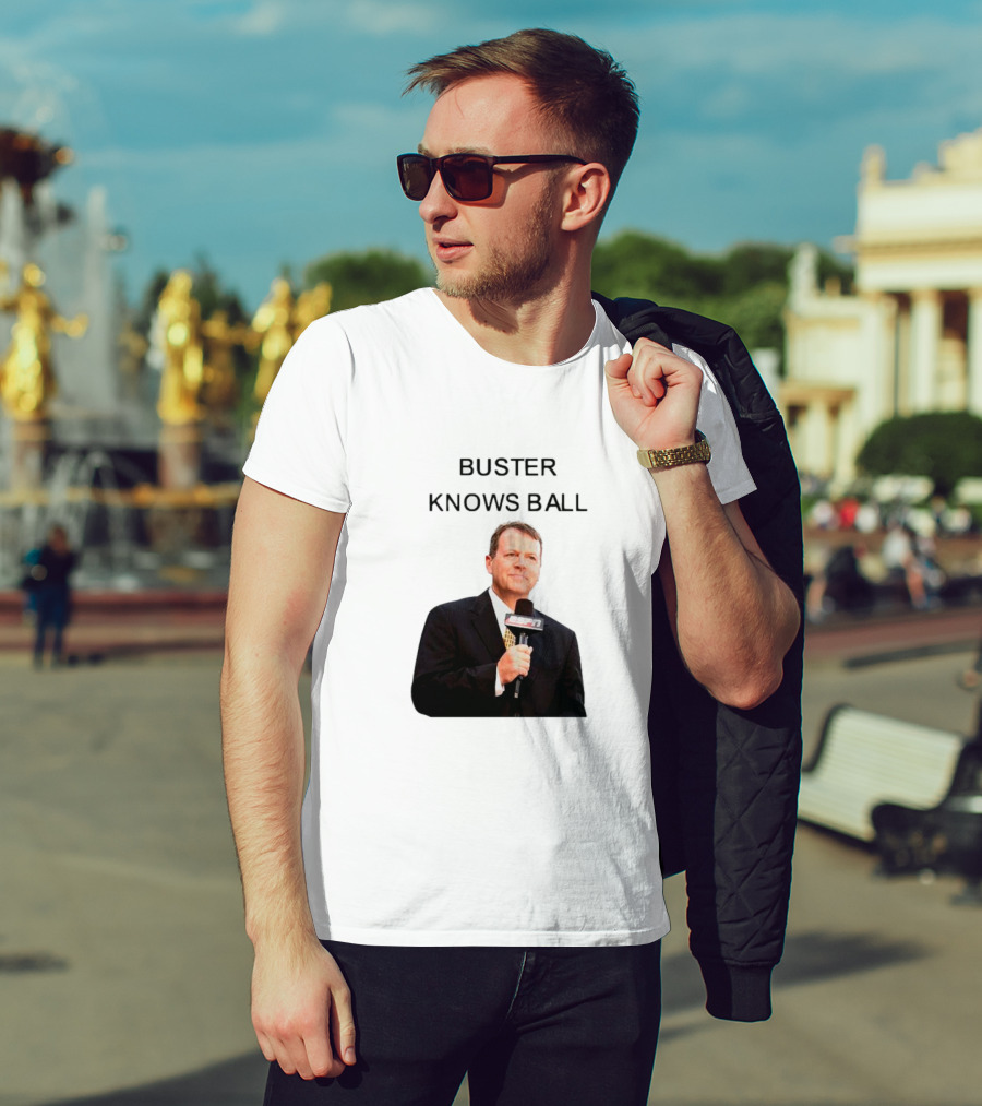 Buster Knows Ball ESPN Microphone T-Shirt