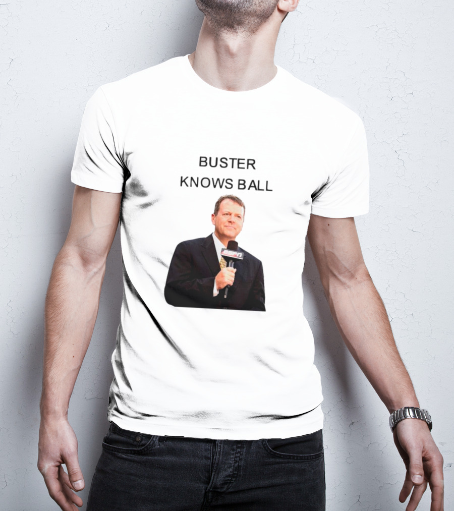 Buster Knows Ball ESPN Microphone T-Shirt