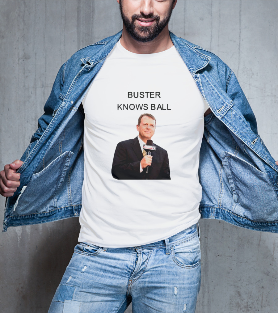 Buster Knows Ball ESPN Microphone T-Shirt