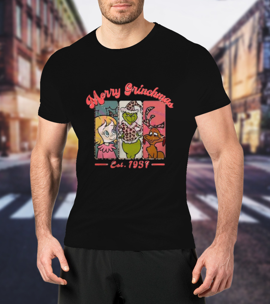 Merry Grinchmas Est 1957 Vintage Holiday Characters Classic T-Shirt