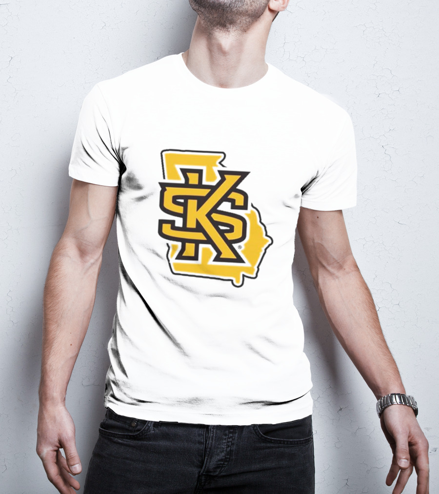 KSU Athletics Black And Gold Georgia Map T-Shirt