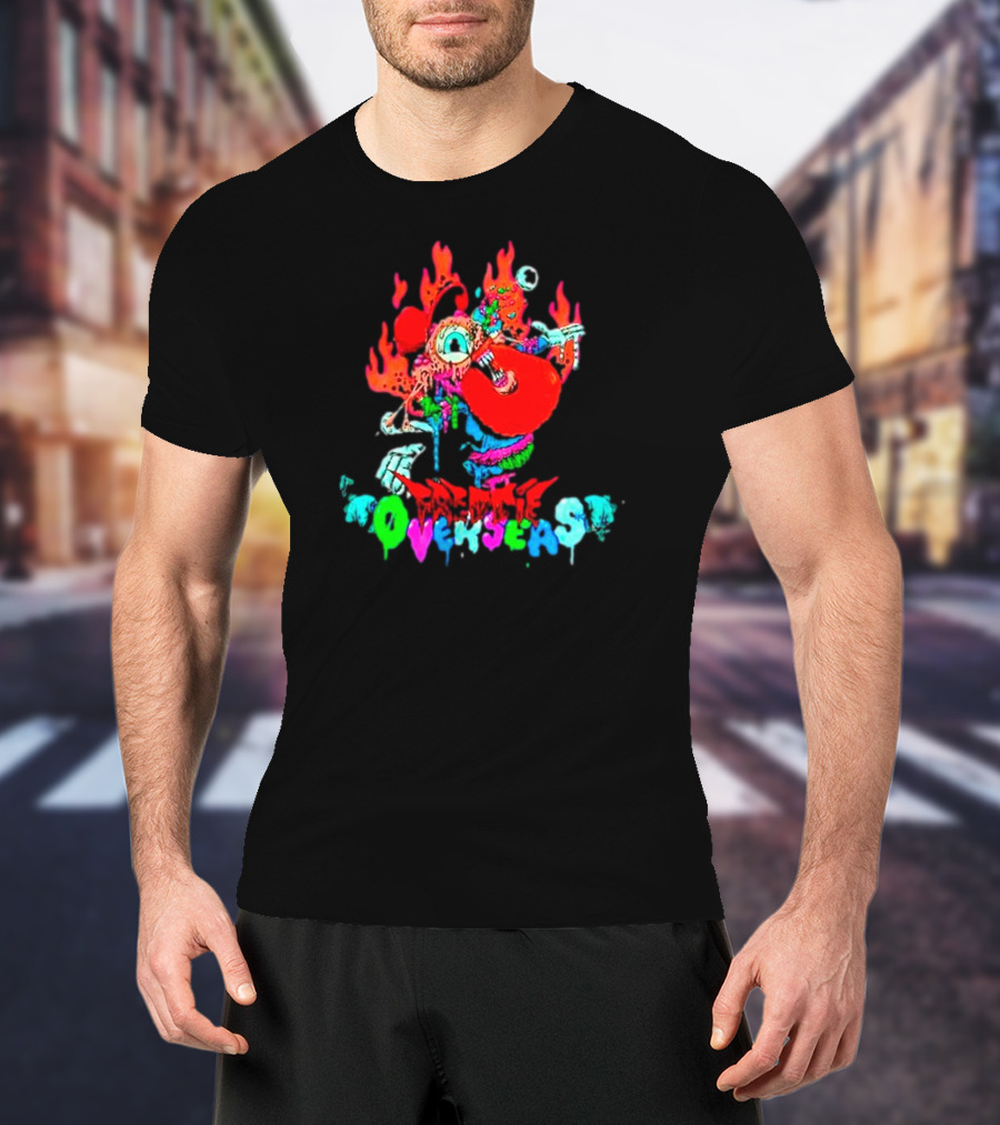Freddie Overseas Flaming Cartoon Character Multicolor T-Shirt