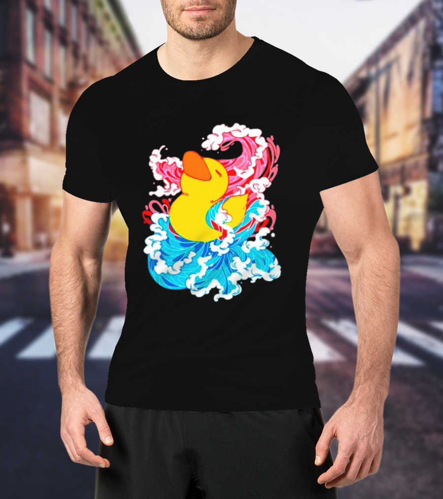 39Daph Duck Waves Red Blue T-Shirt