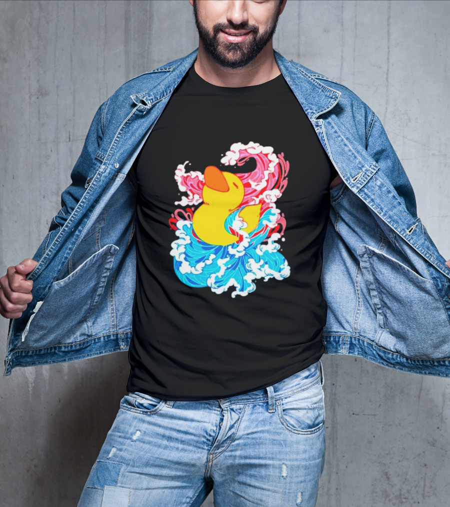 39Daph Duck Waves Red Blue T-Shirt