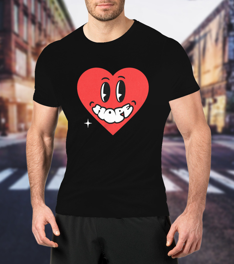 Hope Heart With Cartoon Eyes And Sparkle T-Shirt
