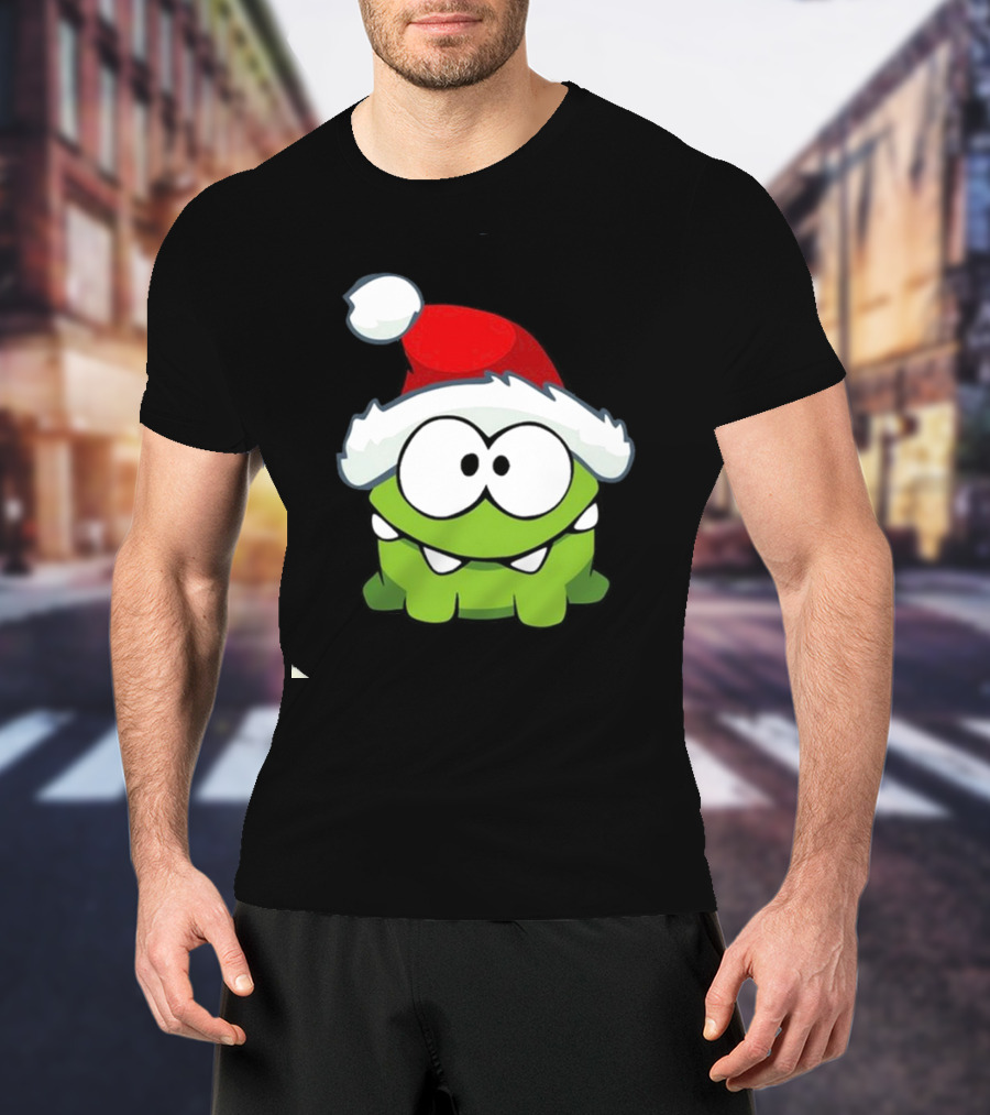 Om Nom Christmas Santa Hat T-Shirt