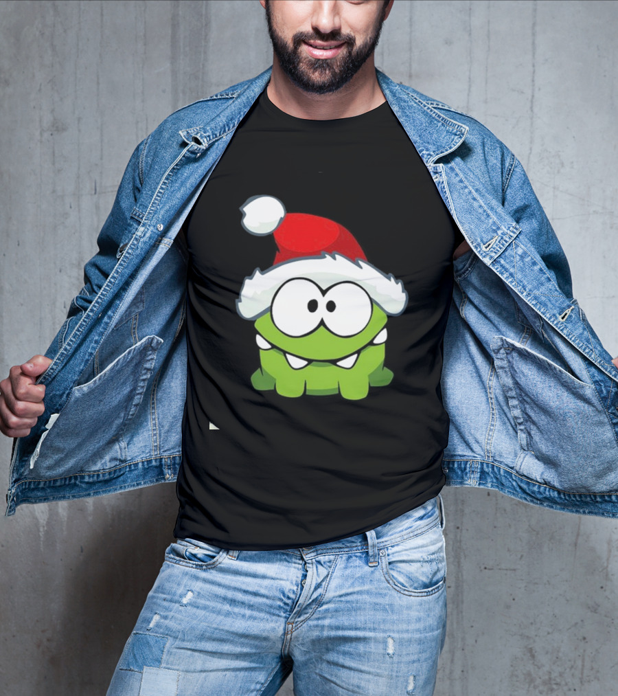 Om Nom Christmas Santa Hat T-Shirt