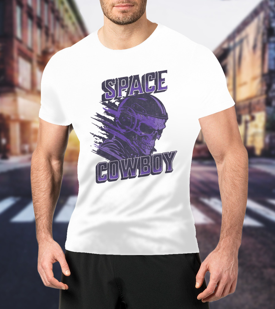 Space Cowboy Skull Helmet Cosmic Adventure T-Shirt