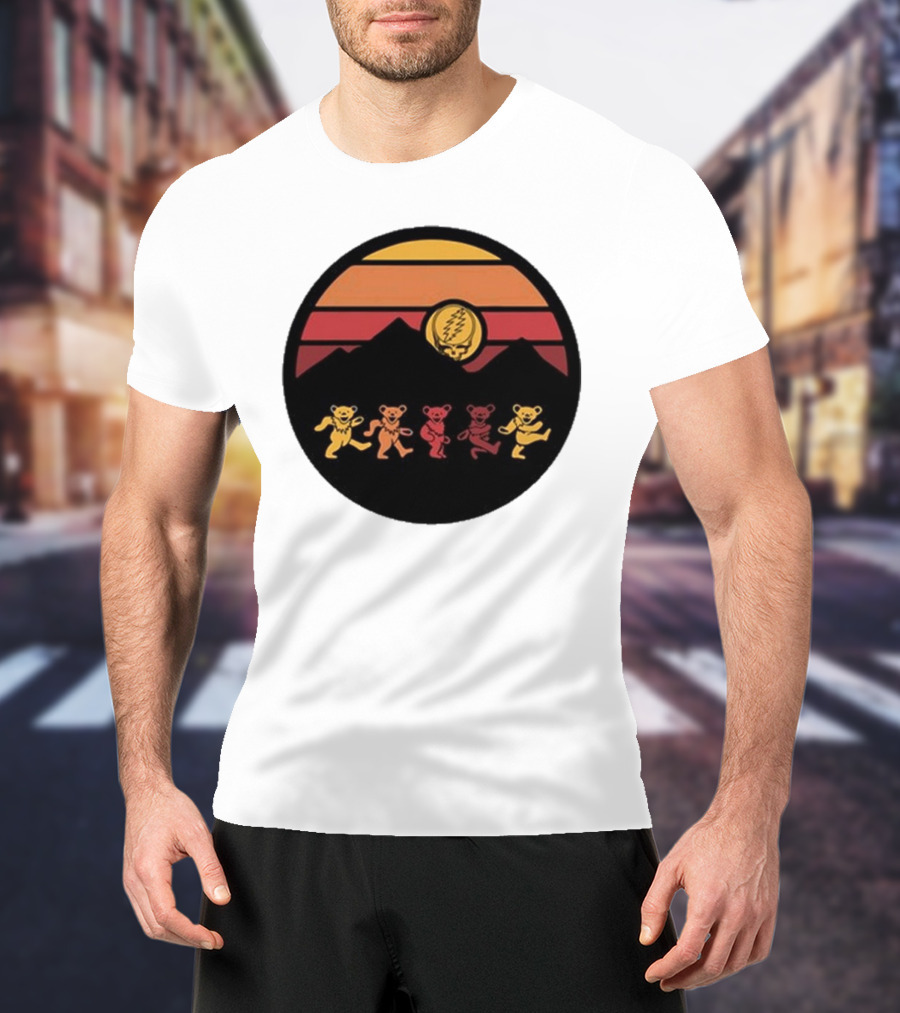Grateful Dead Dancing Bears Sunset Alan Forbes T-Shirt