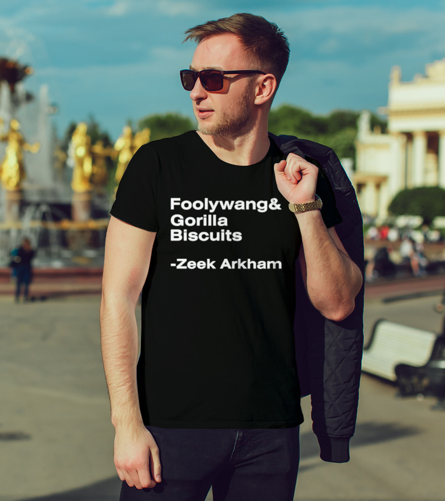Foolywang Gorilla Biscuits Zeek Arkham Text T-Shirt