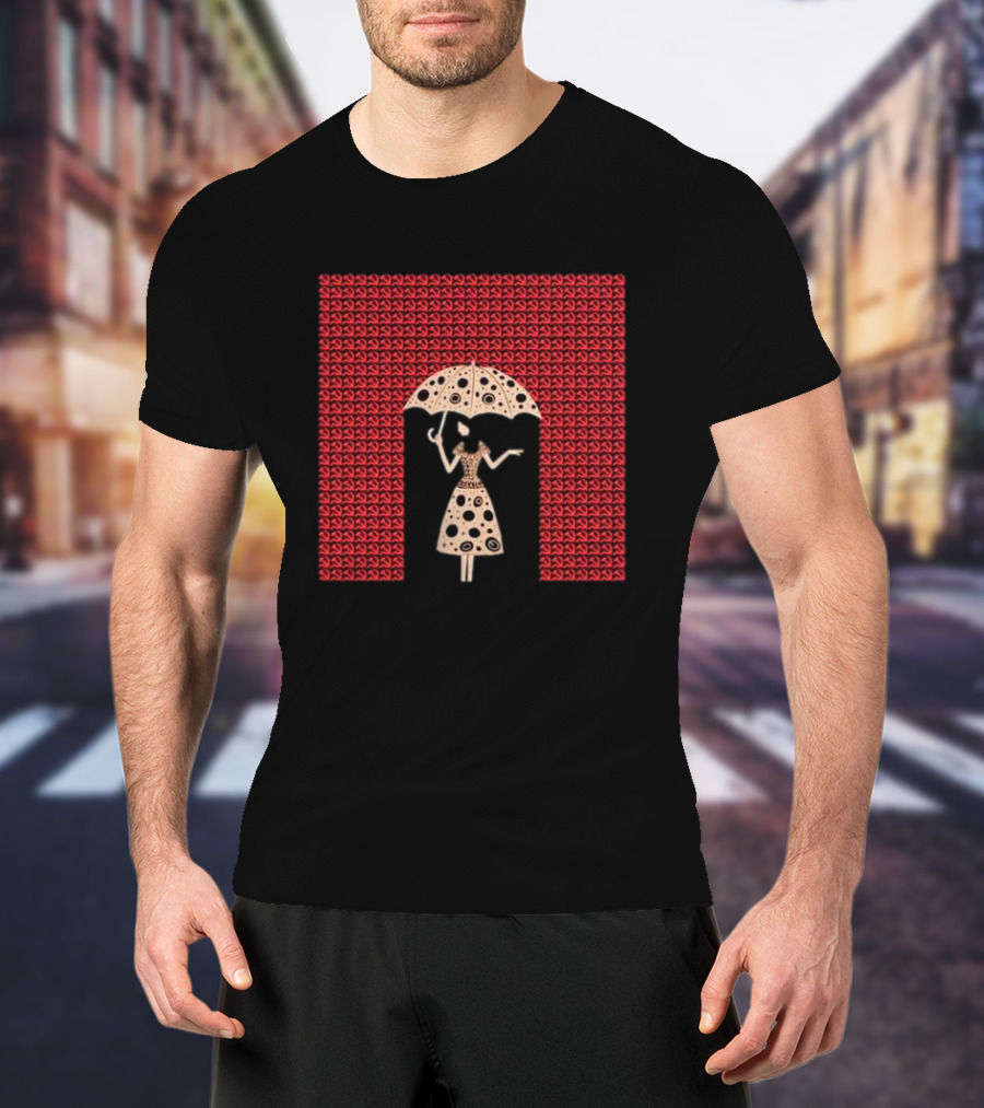 It’s All Around You Artisan Series Umbrella Pattern Black And Red T-Shirt