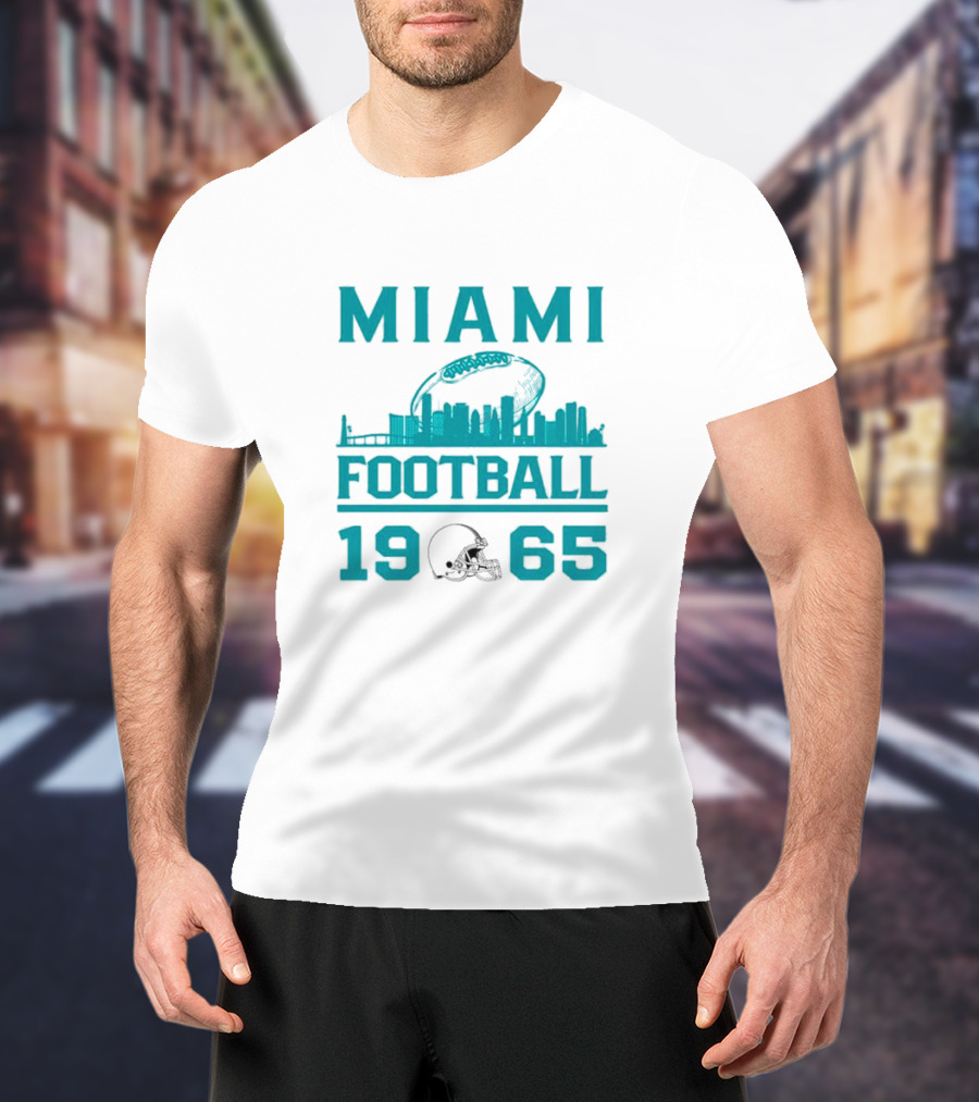 Miami Dolphins Football 1965 Skyline Miami Football 1965 T-Shirt