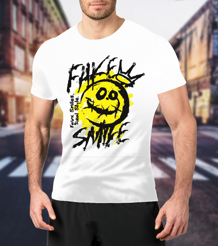 Fake Smile Faux Smiles Real Style Smiley Crown T-Shirt