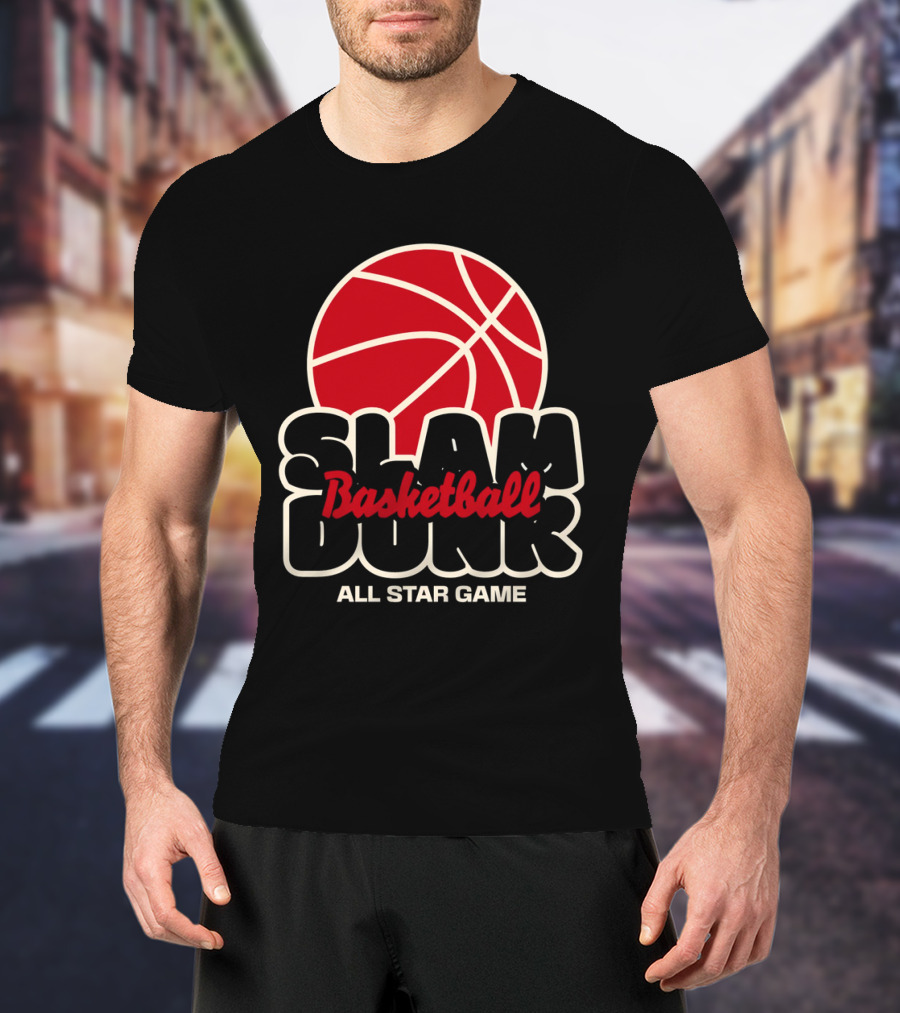 Slam Dunk Basketball All Star Game Red Basketball T-Shirt