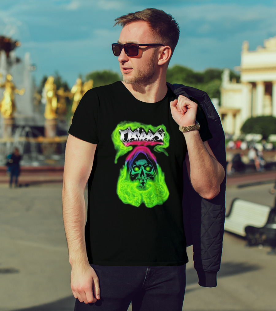 Osees Ghost Green Neon Skull Hoodie Collaboration T-Shirt