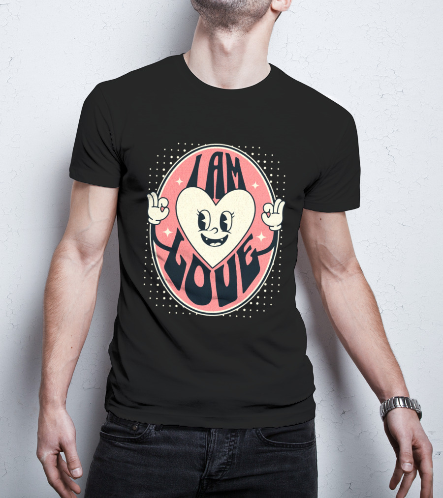 I Am Love Retro Heart Character Valentine's Day T-Shirt