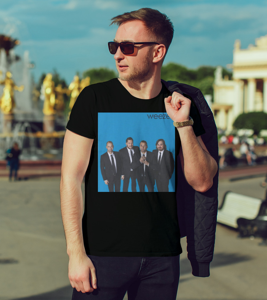 Weezer Impractical Jokers Blue Album Cover Homage T-Shirt