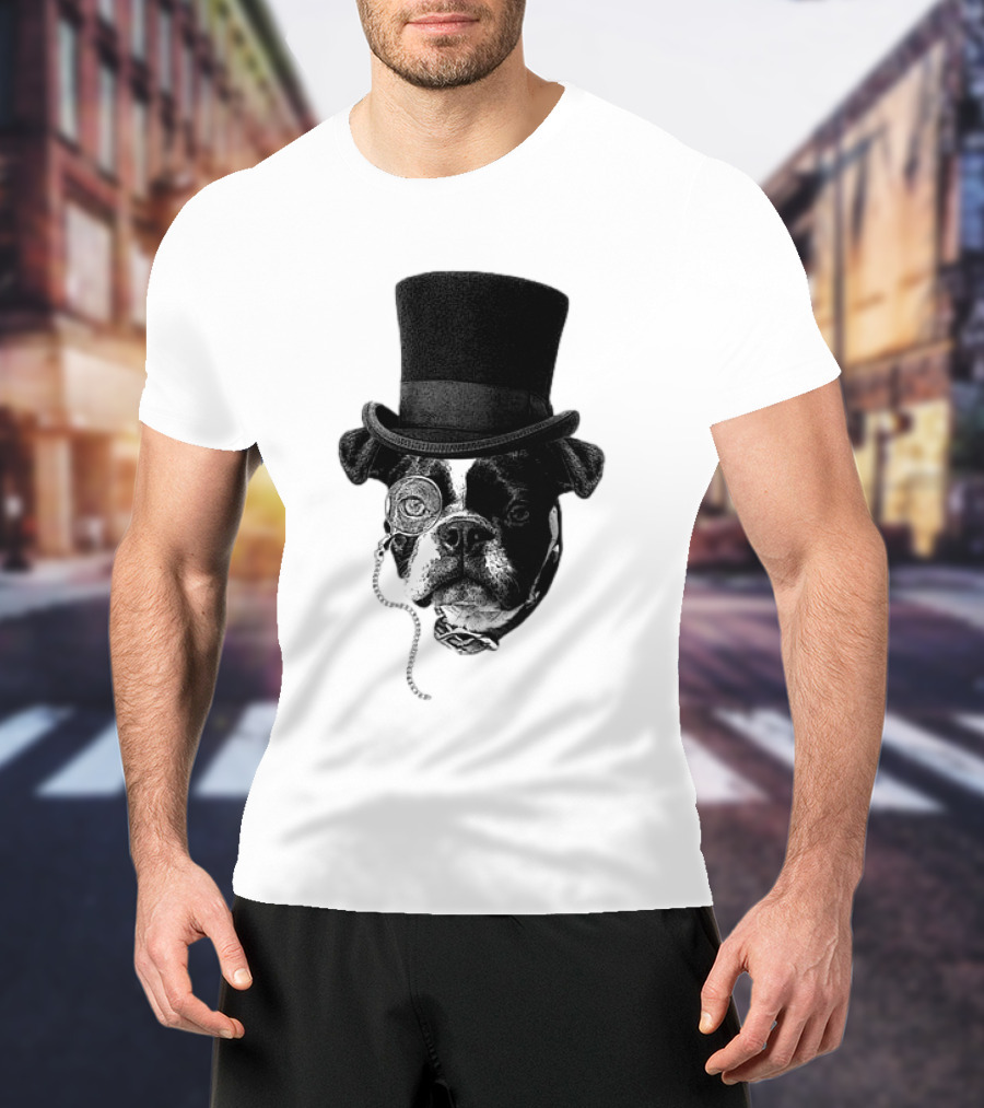 Winston Howl III Monocle Dog Top Hat T-Shirt