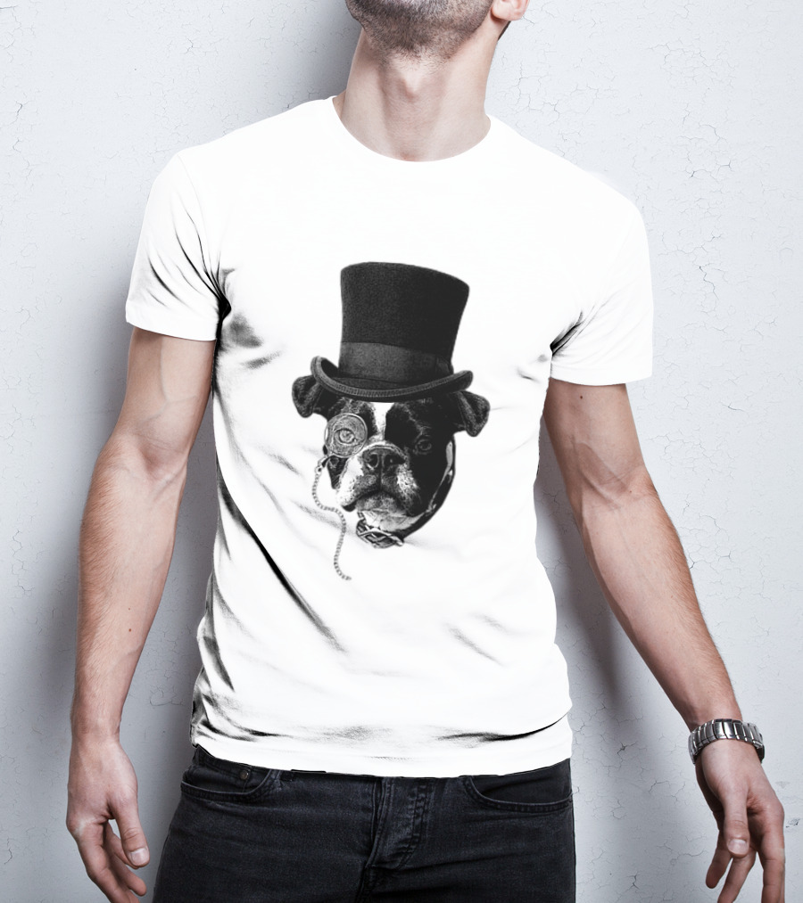 Winston Howl III Monocle Dog Top Hat T-Shirt