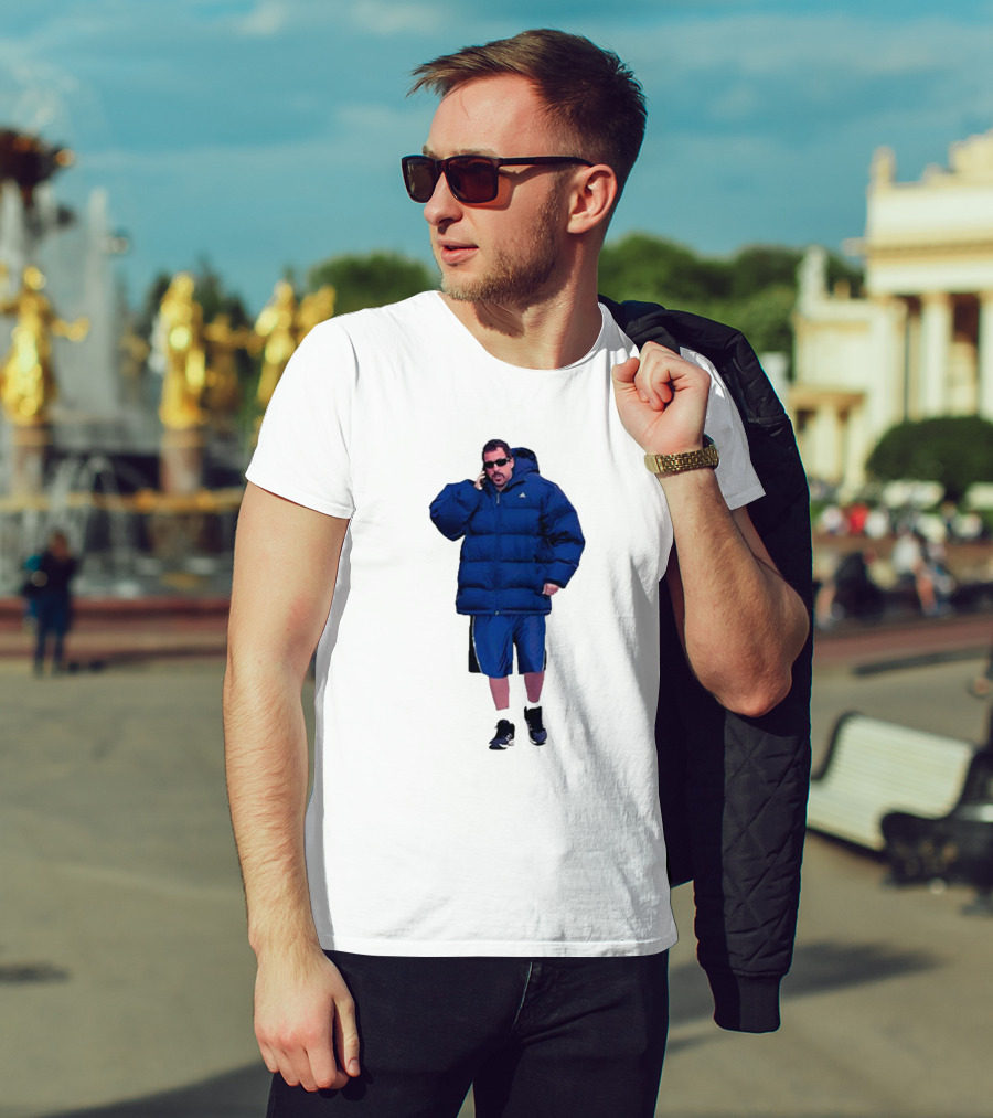 Fakehandshake Hot N Cold Walking In Puffer Jacket And Shorts T-Shirt