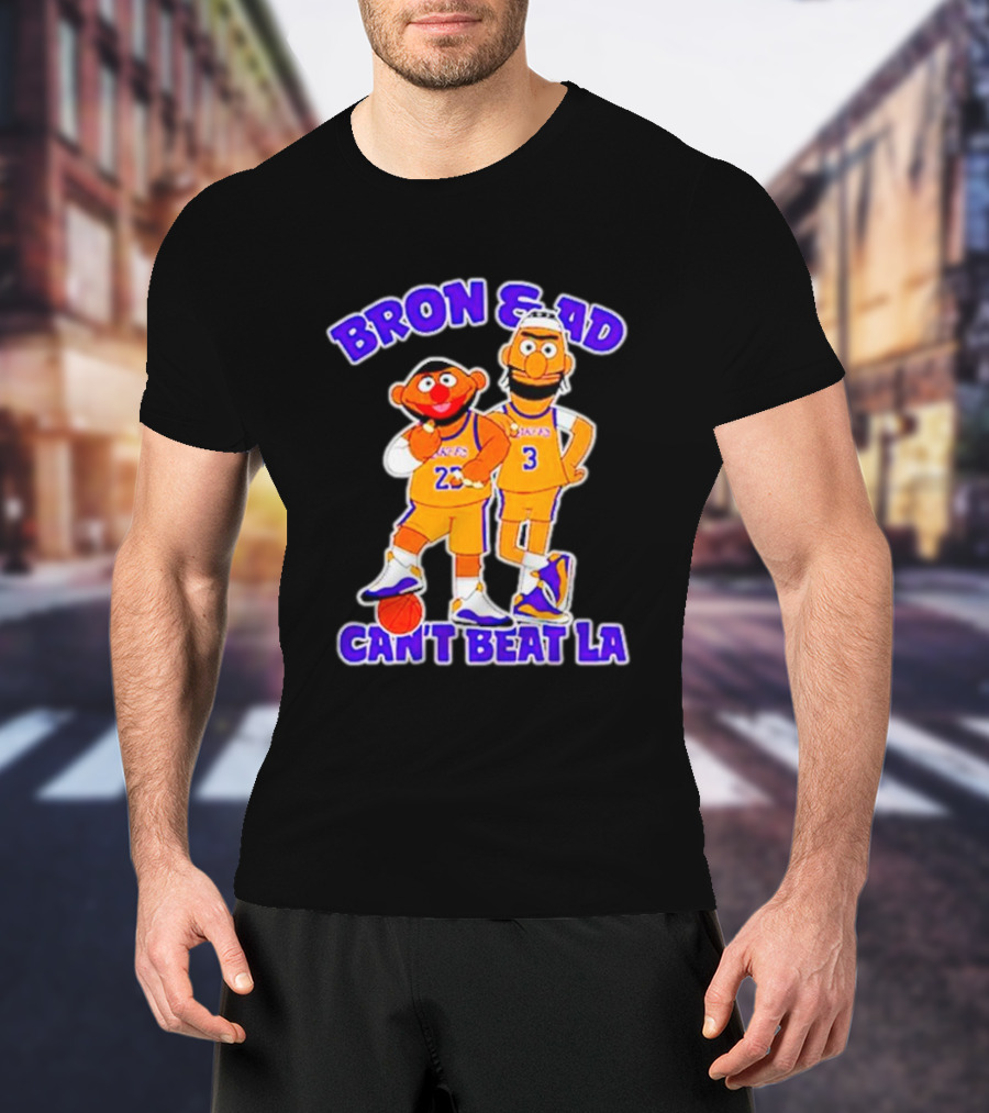 Bron And AD Can't Beat LA Lakers Parody Basketball Duo T-Shirt