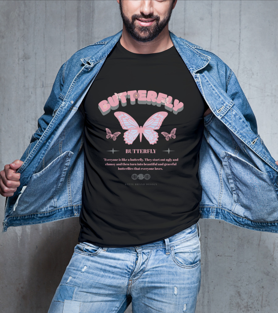 Butterfly Graceful Transformation Kittl Brand T-Shirt