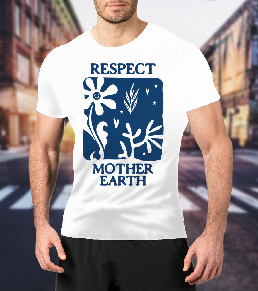 Respect Mother Earth Flower Stars Boho T-Shirt