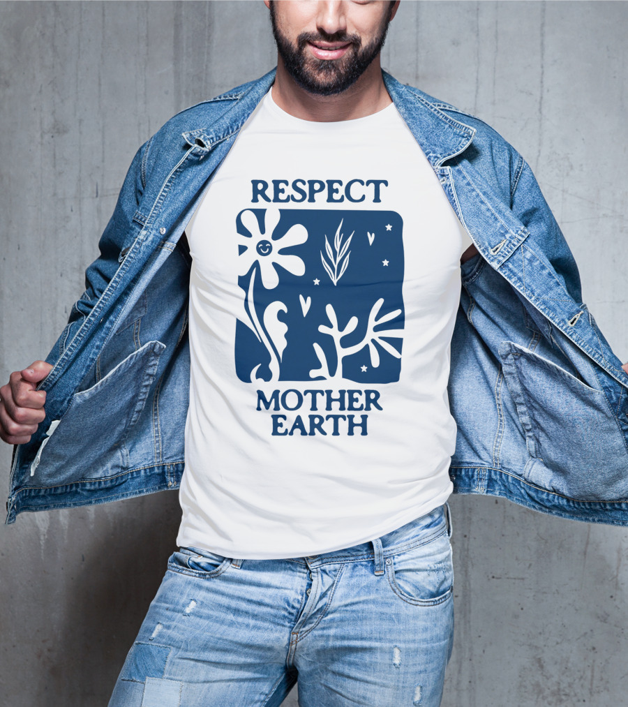 Respect Mother Earth Flower Stars Boho T-Shirt