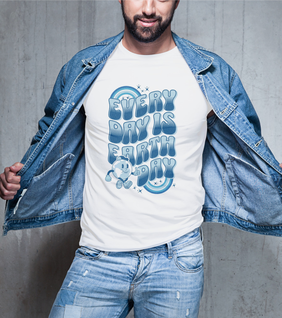 Every Day Is Earth Day Cartoon Planet T-Shirt