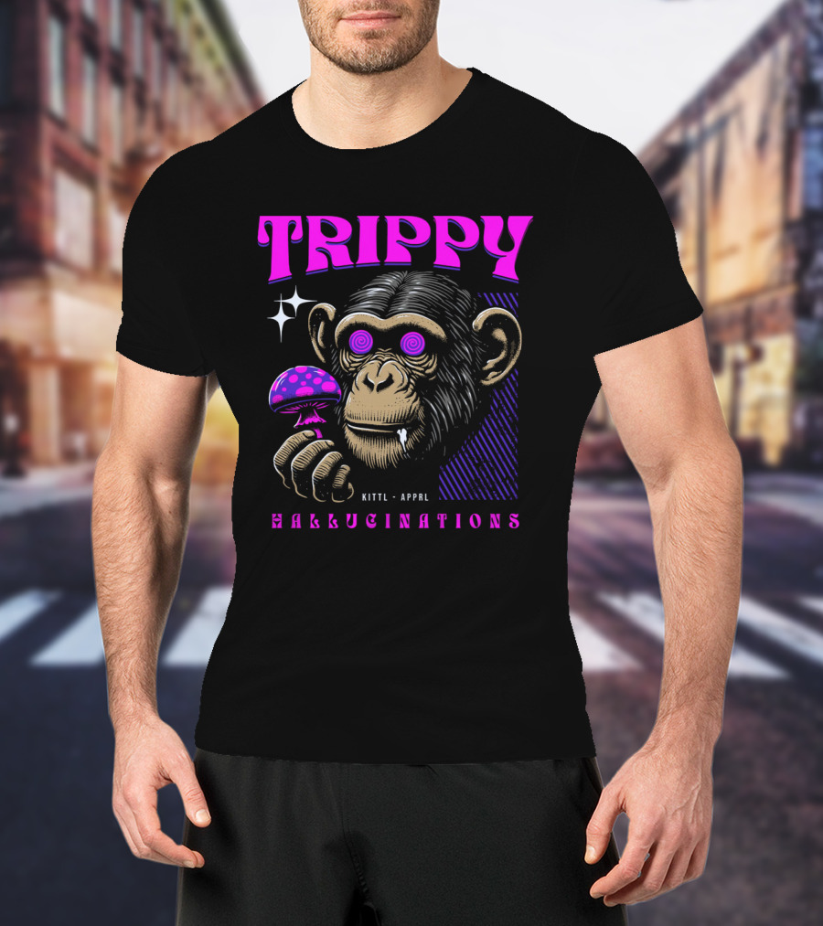 Trippy Hallucinations Chimpanzee Kittl Apprl T-Shirt