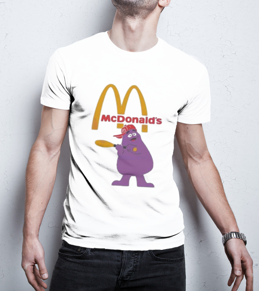 Grimace McDonald's Baseball Cap And Bat T-Shirt