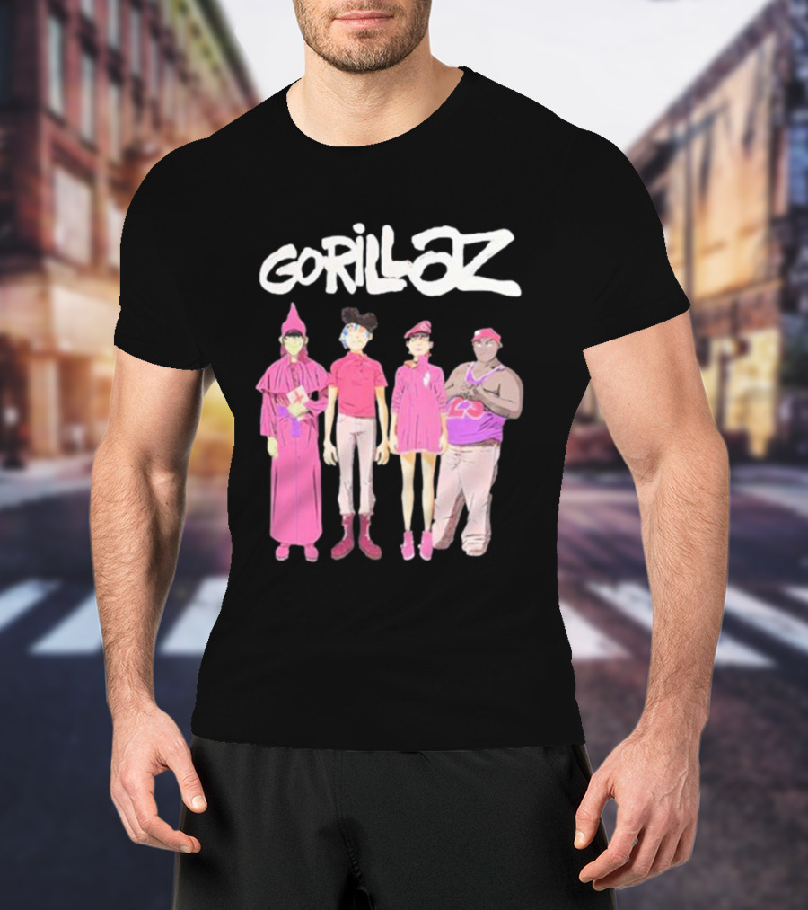 Gorillaz Cracker Island Characters Pink Outfits T-Shirt