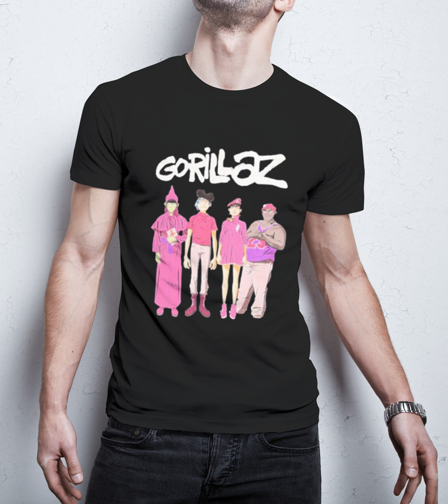 Gorillaz Cracker Island Characters Pink Outfits T-Shirt
