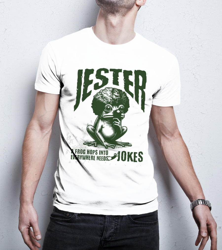 Jester Frog Hops Into Everywhere Needs Jokes T-Shirt