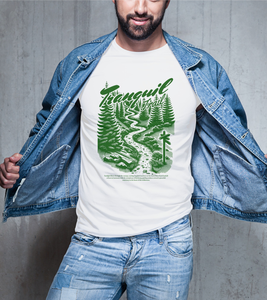 Tranquil Trail Scenic Forest Pathway Journey T-Shirt