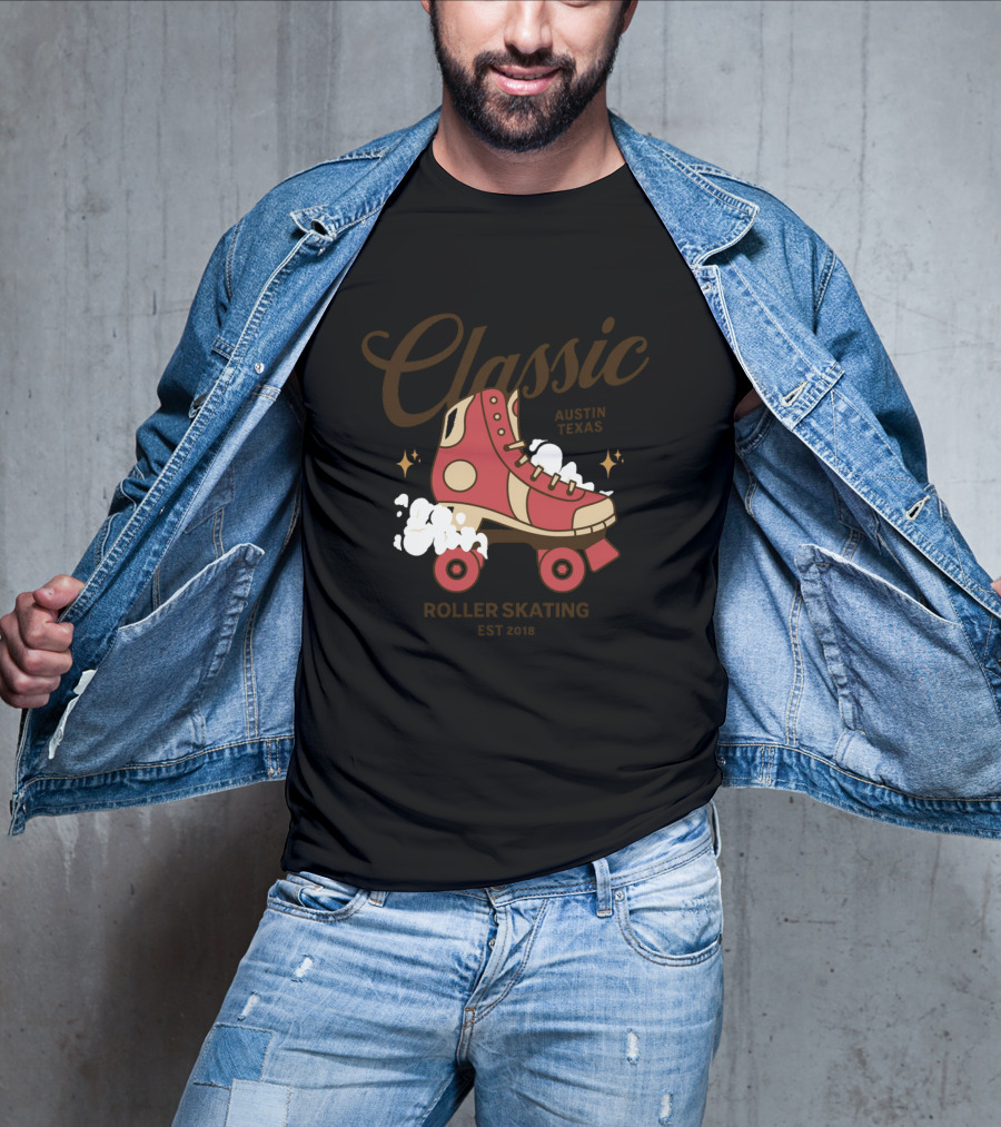 Classic Austin Texas Roller Skating Est 2013 T-Shirt
