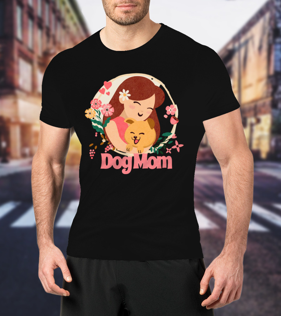 Dog Mom Flowers And Hearts Companion T-Shirt