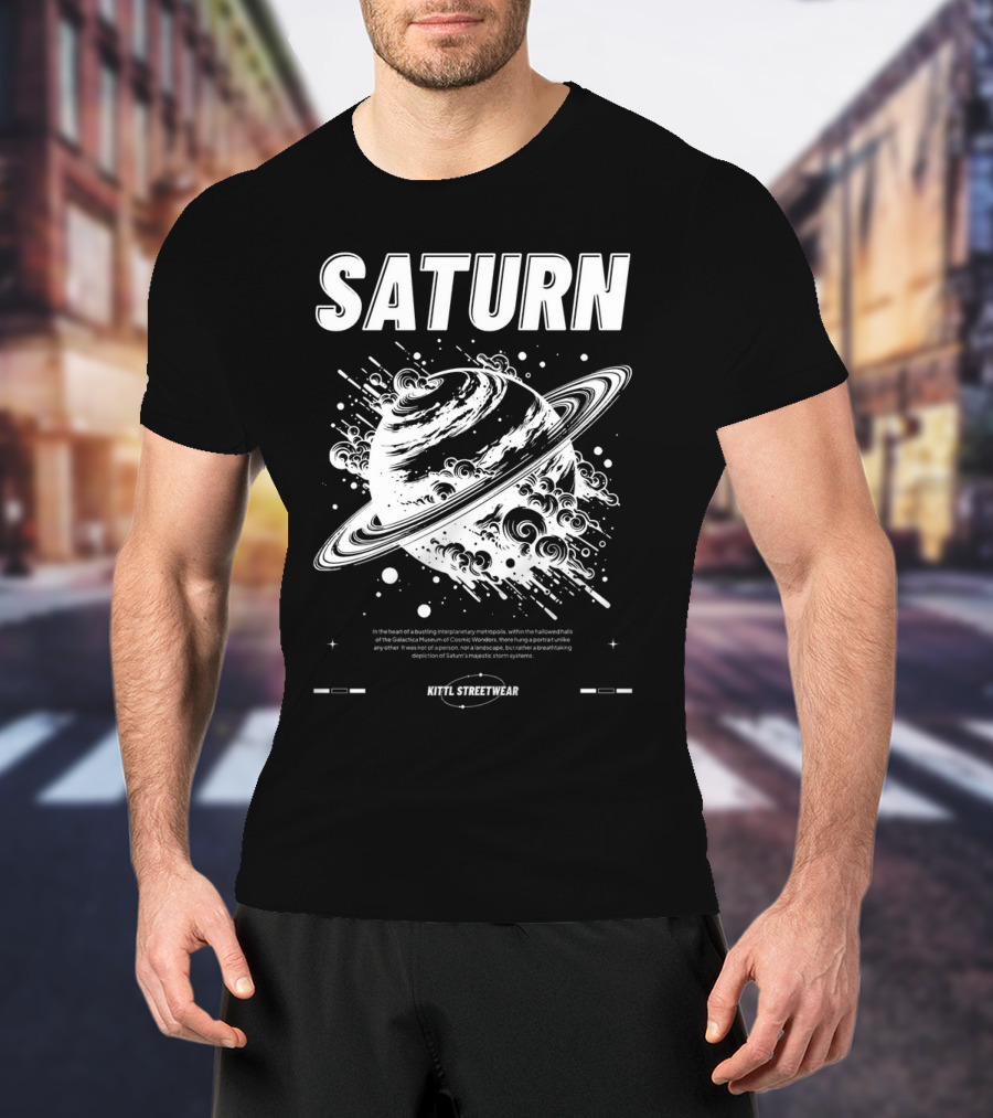 Saturn Kittl Streetwear Y2K Retro Planetary T-Shirt