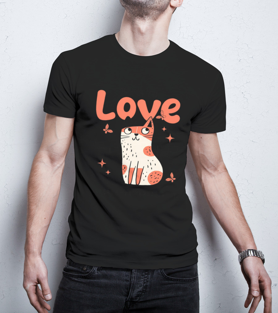 Born To Love Unleash The Pawsitivity Cat Butterflies T-Shirt
