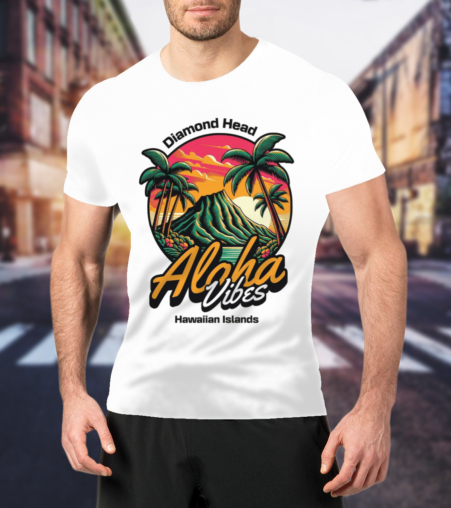 Diamond Head Aloha Vibes Hawaiian Islands T-Shirt