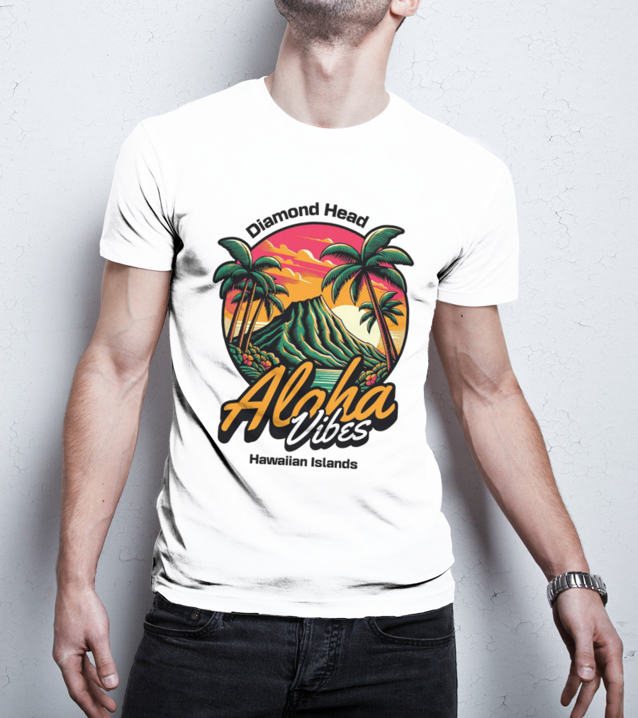 Diamond Head Aloha Vibes Hawaiian Islands T-Shirt