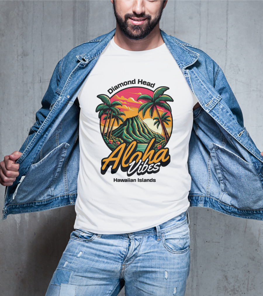 Diamond Head Aloha Vibes Hawaiian Islands T-Shirt