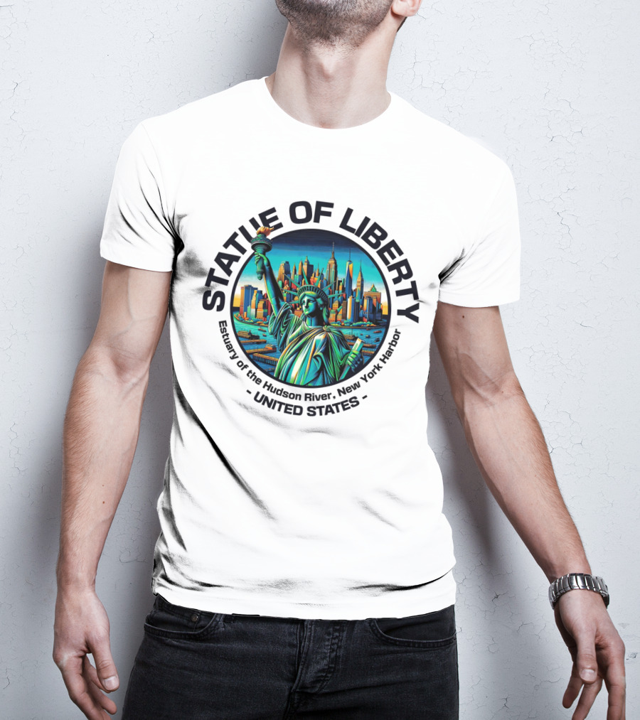 Statue Of Liberty Estuary Of The Hudson River New York Harbor United States T-Shirt