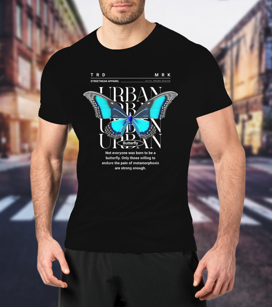 TRD MRK Streetwear Apparel Urban Butterfly Metamorphosis Kittl Brand T-Shirt