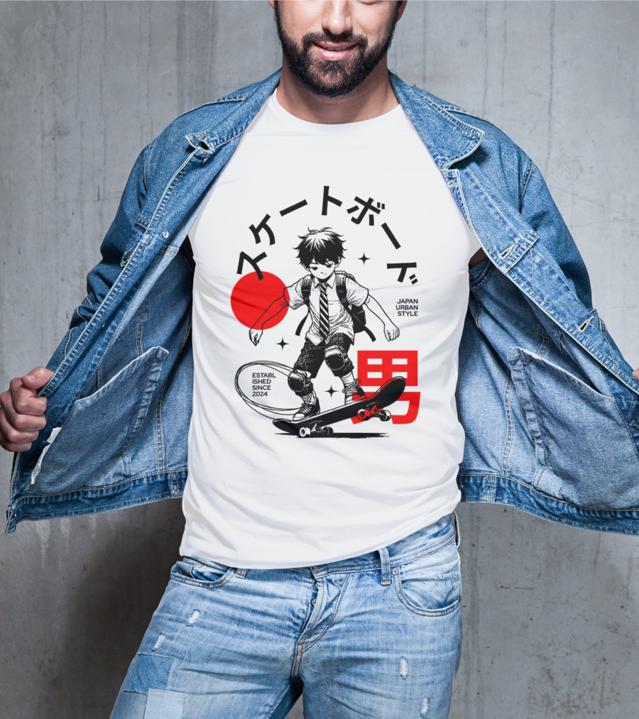 Skateboarde Japan Urban Style Established Since T-Shirt