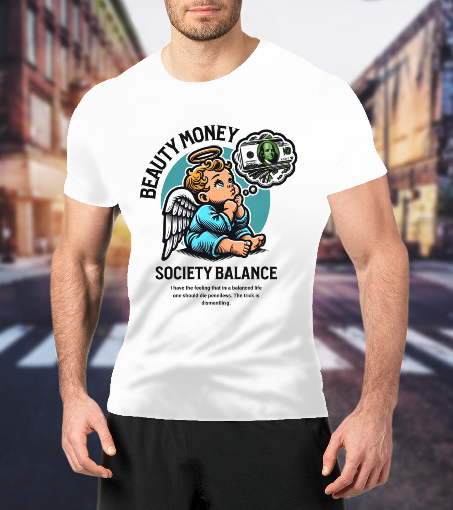 BEAUTY MONEY SOCIETY BALANCE Angel Dreaming Dollar Halo T-Shirt