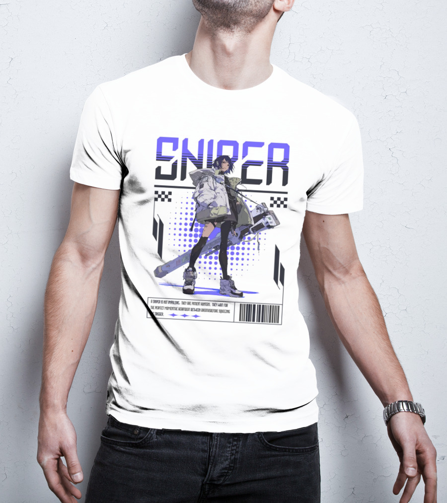 SNIPER Neo-Tokyo Military Warrior Tactical Future Perspective Assassination Squad T-Shirt